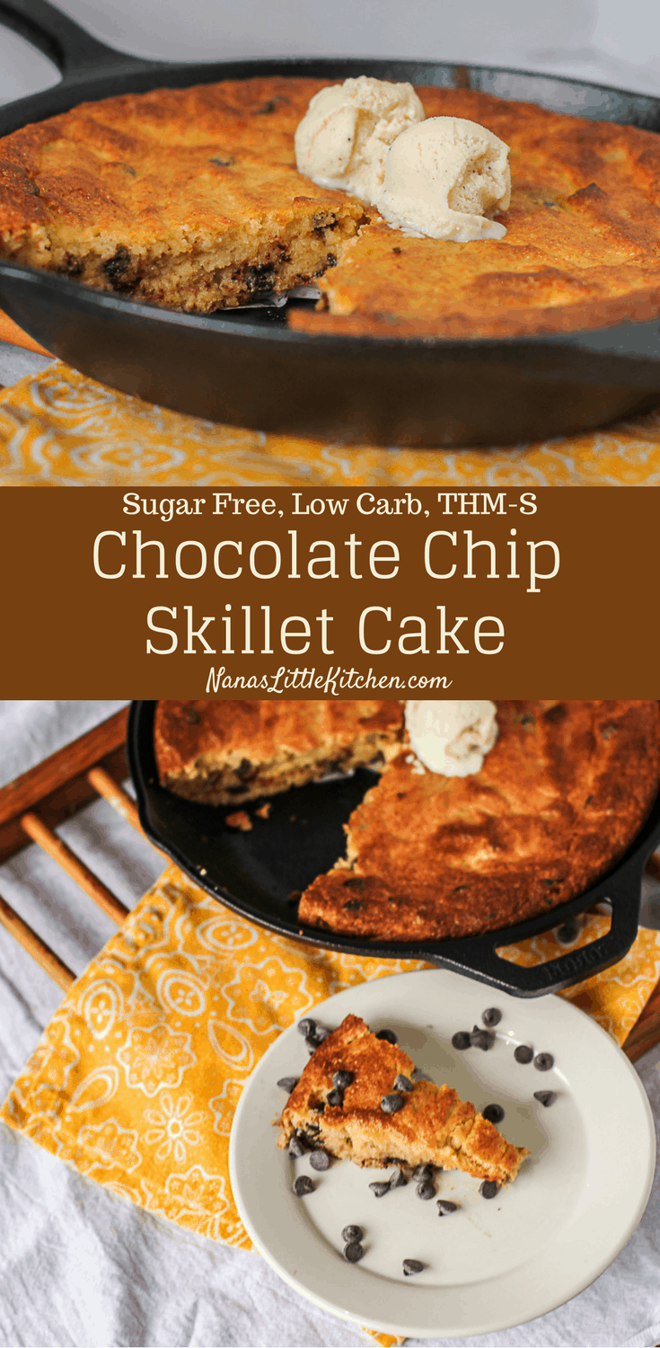 Sugar Free Chocolate Chip Skillet Cake