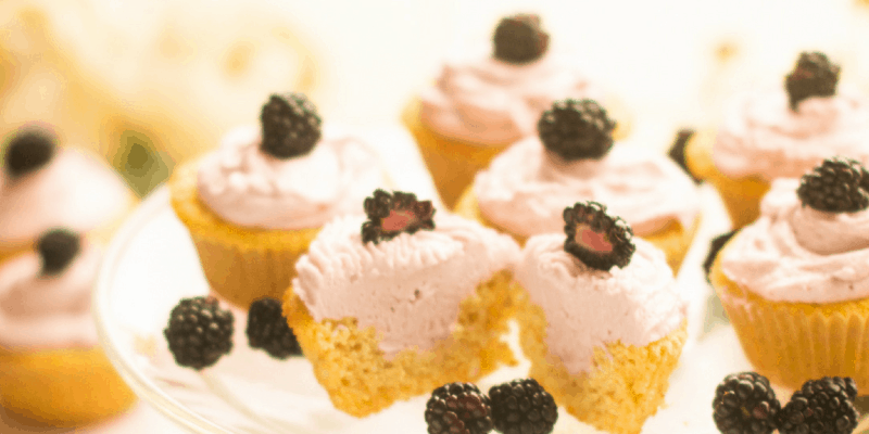 Sugar Free Blackberry Cupcakes