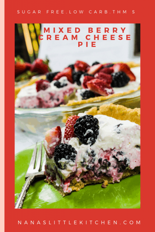 Sugar Free Triple Berry Cream Cheese Pie