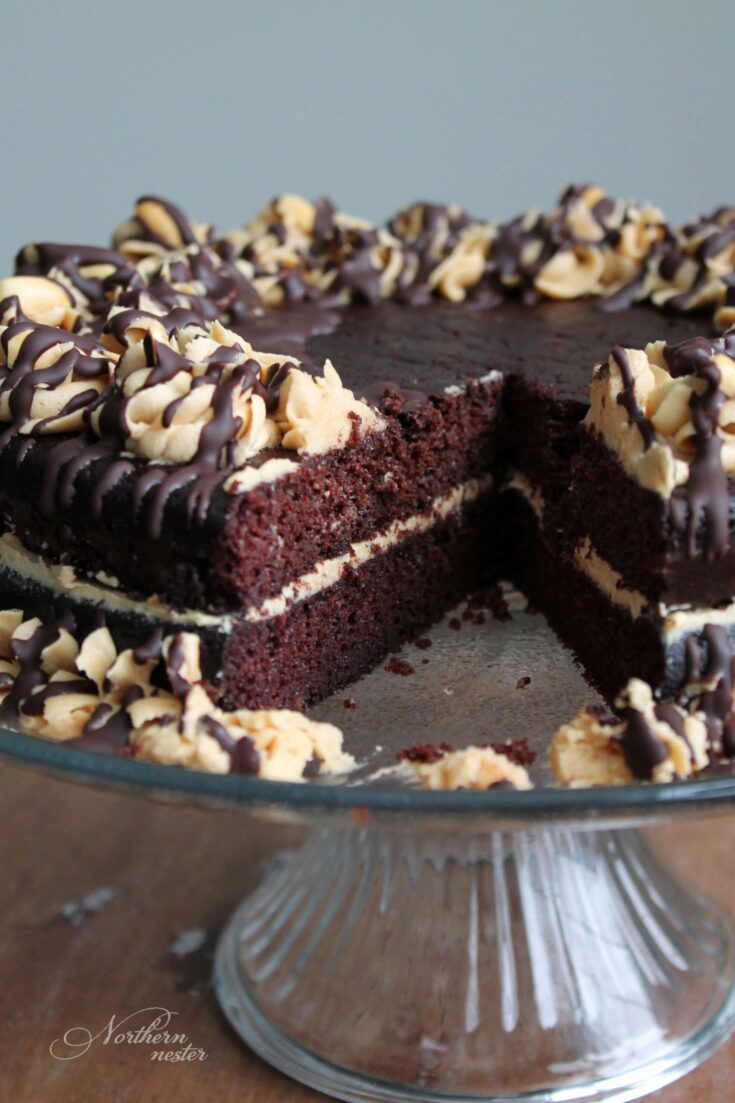 Image for Peanut Flour Chocolate Cake with Peanut Butter Buttercream | THM: S, Keto, GF